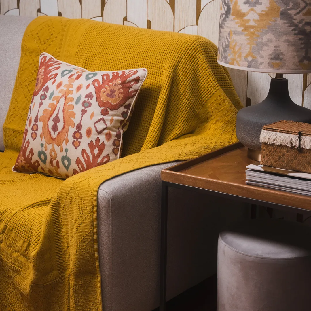 plaid sofa 100% algodón