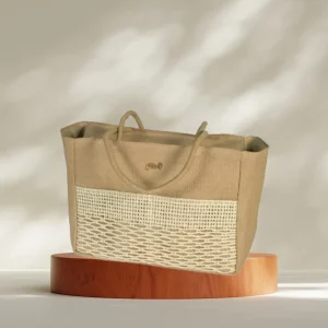 Bolso de 2 asas con bolsillo en cenefa
