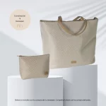 Bolso espiga bordada y neceser espiga