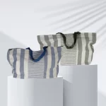 Bolso Rectangular de Lino a Rayas