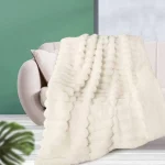 Plaid 100% poliester blanco