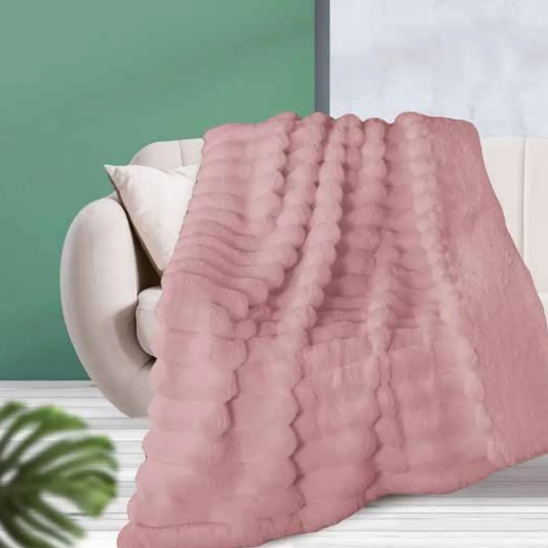 Plaid 100% poliester coral
